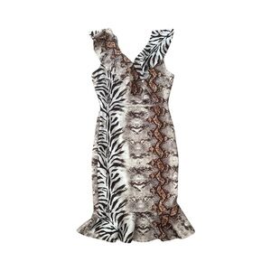 VENUS Animal Print Ruffle Dress